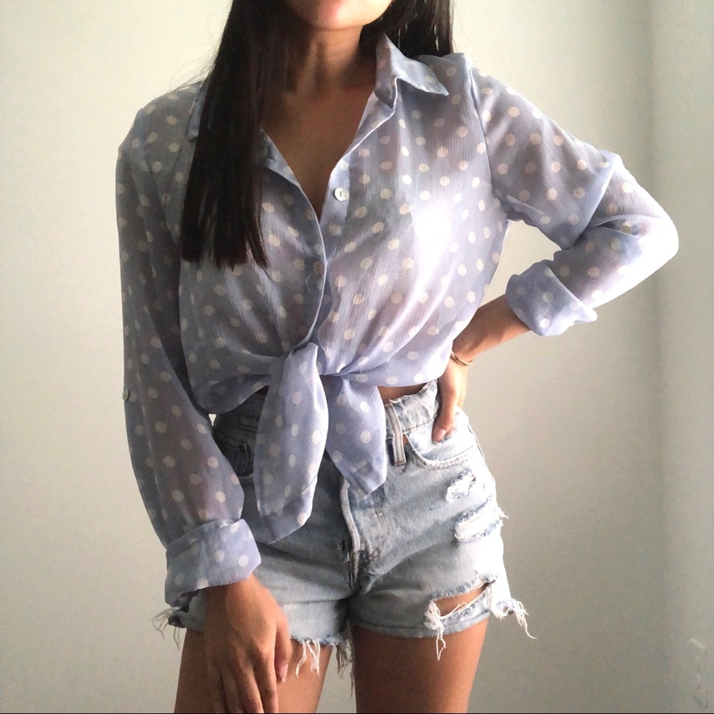 Polka Dot Button Up